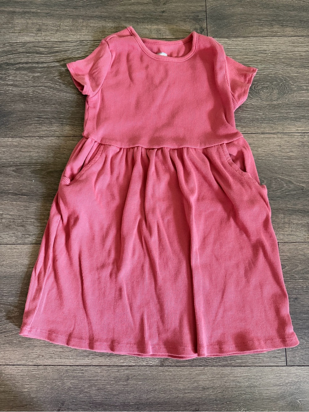 Sz 5t Short Sleeve Pocket Dress in Coral Pink